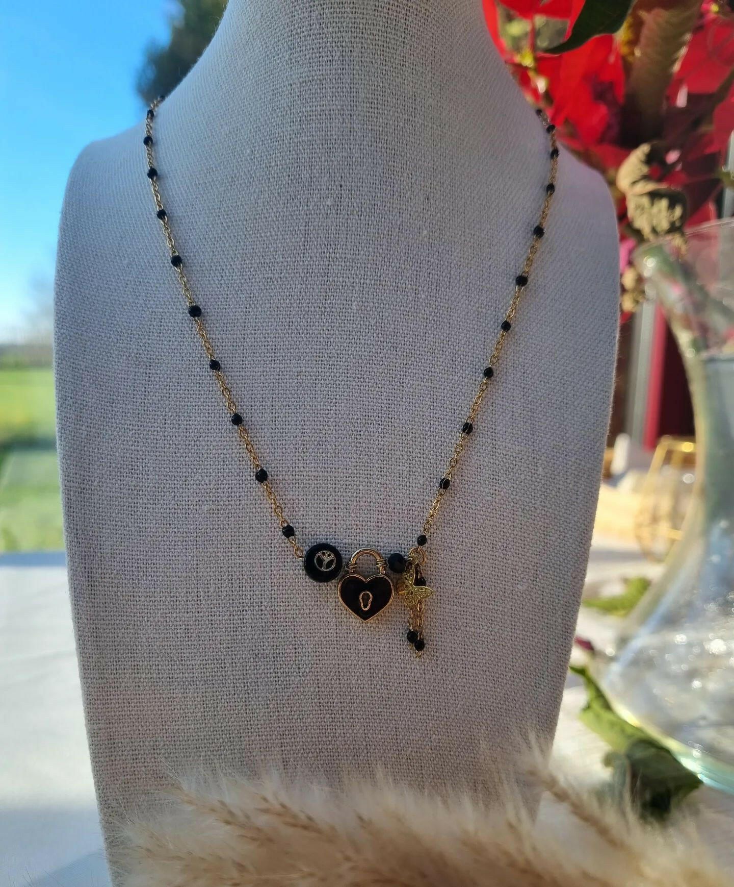 "Peace and Love" Necklace - Sophs_Craft Jewelry