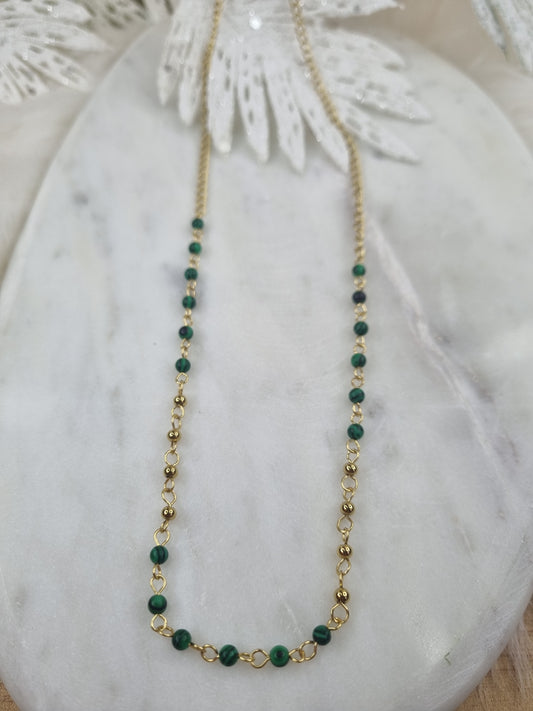 Collier Malachite Grace - Élégance Verdoyante.