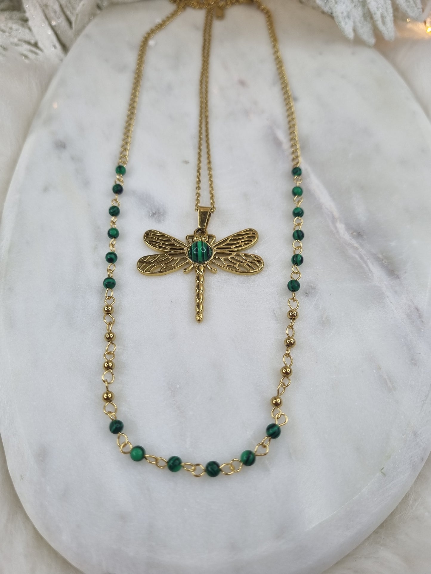 Collier Malachite Grace - Élégance Verdoyante.