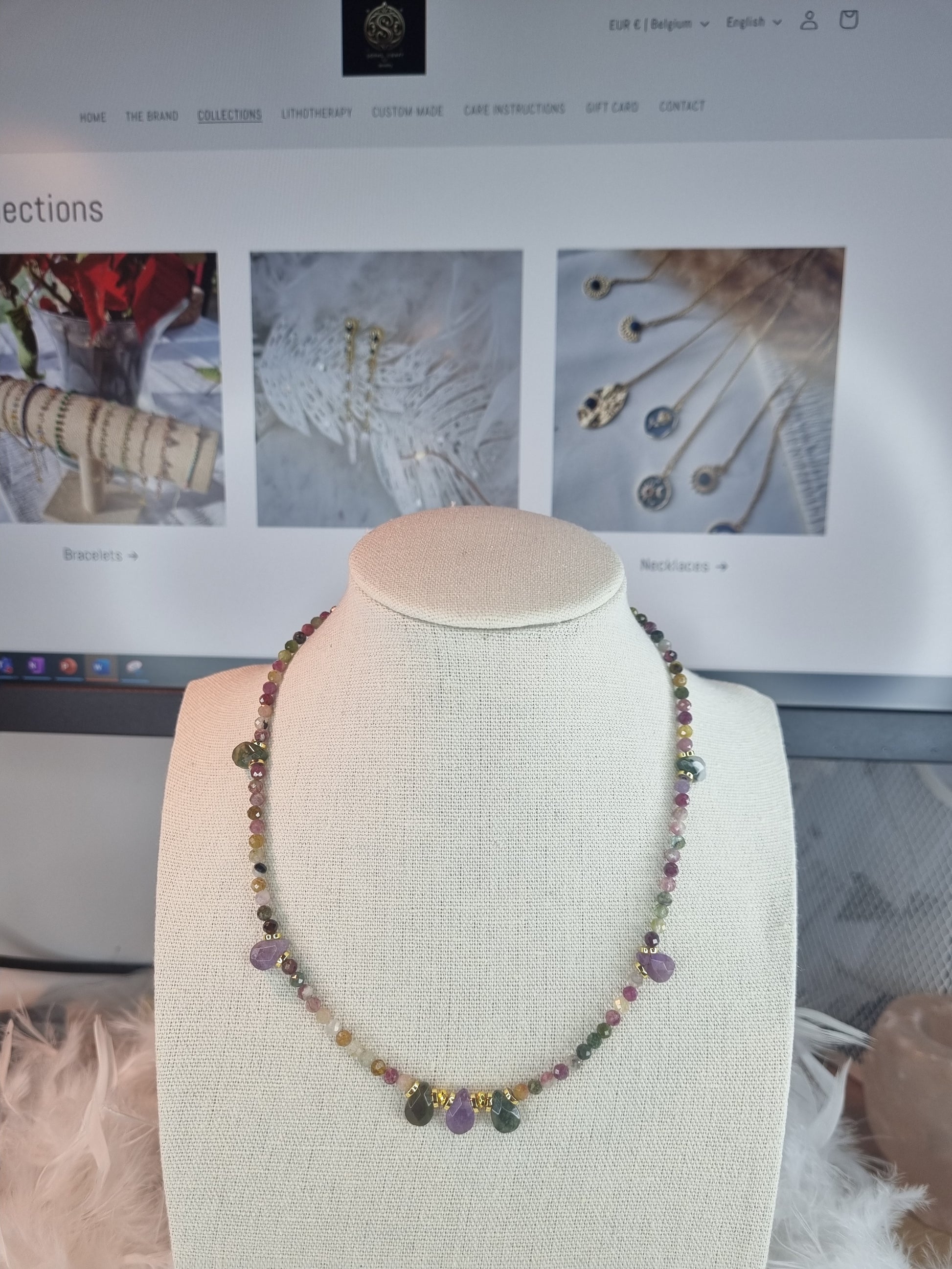 Gemstone Symphony: The Mixed tourmaline Bead Necklace.