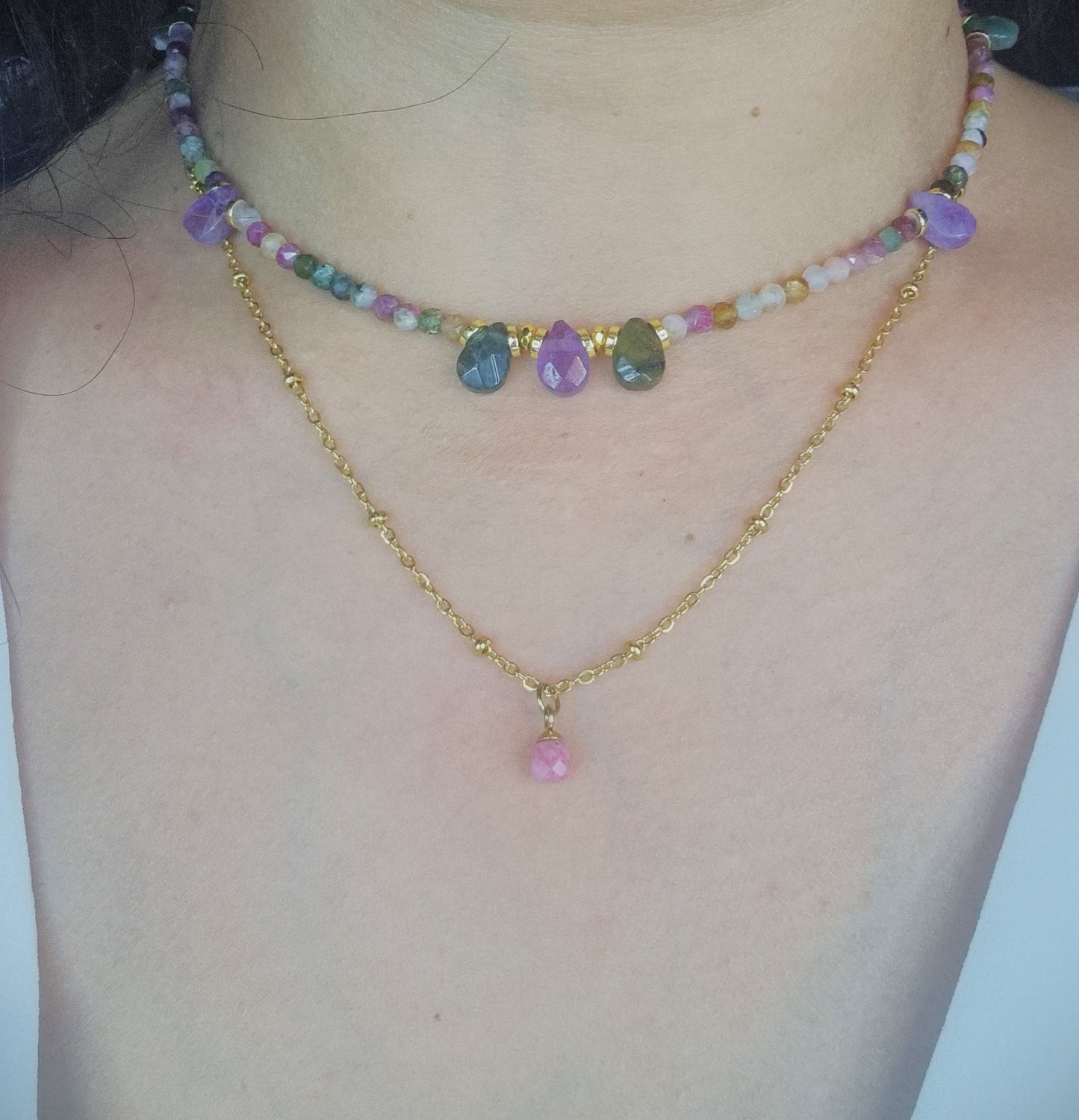 Gemstone Symphony: The Mixed tourmaline Bead Necklace.